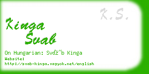 kinga svab business card